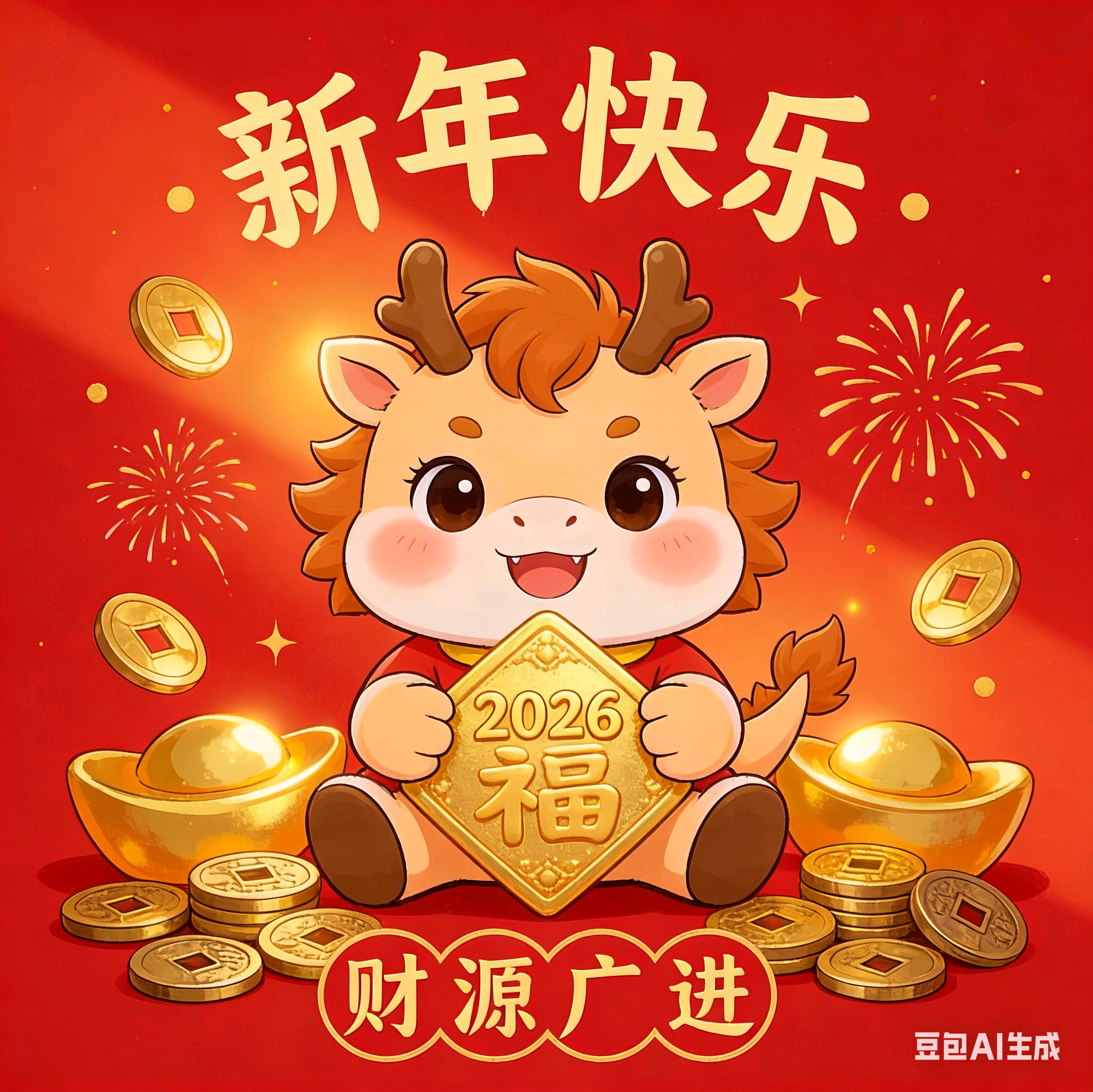 新年快乐，财源广进 群聊头像