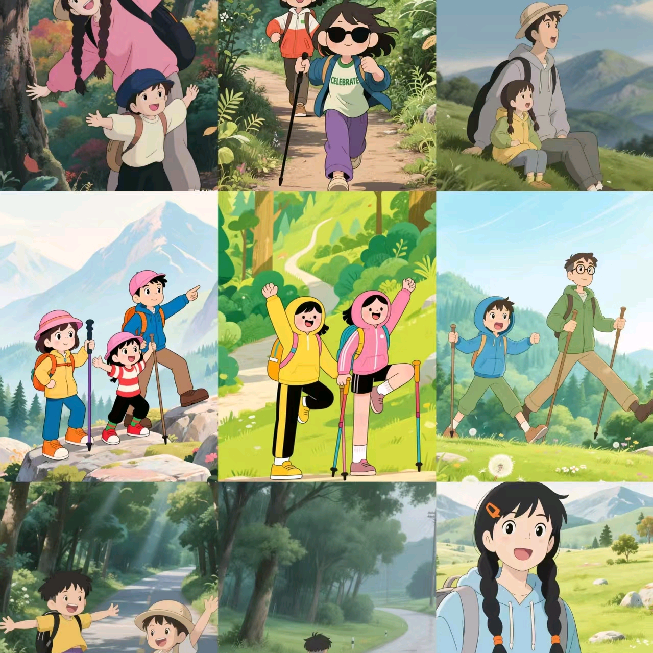 宝妈带娃爬山头 群聊头像