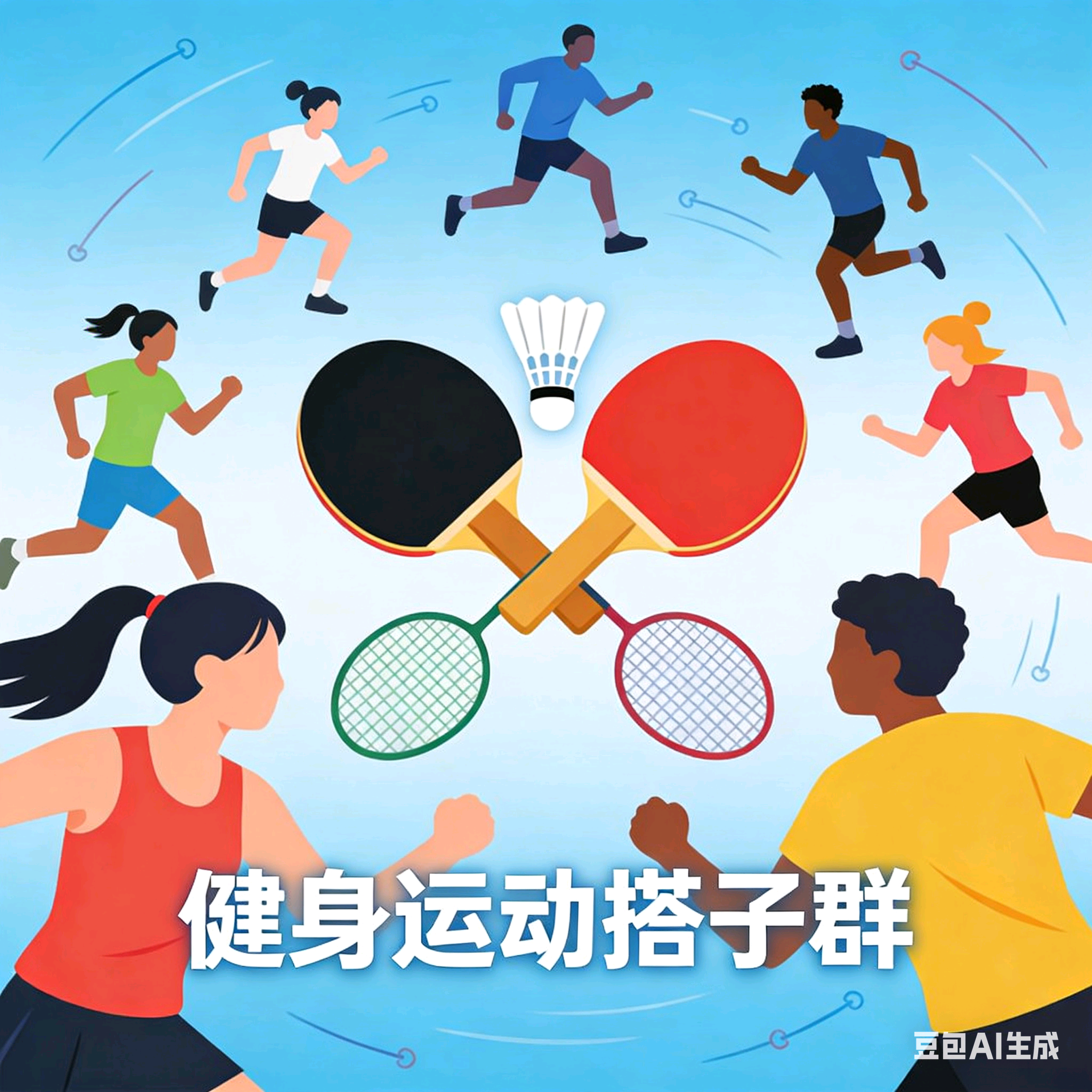 淮北运动健身打乒乓球、羽毛球、爬山、 群聊头像